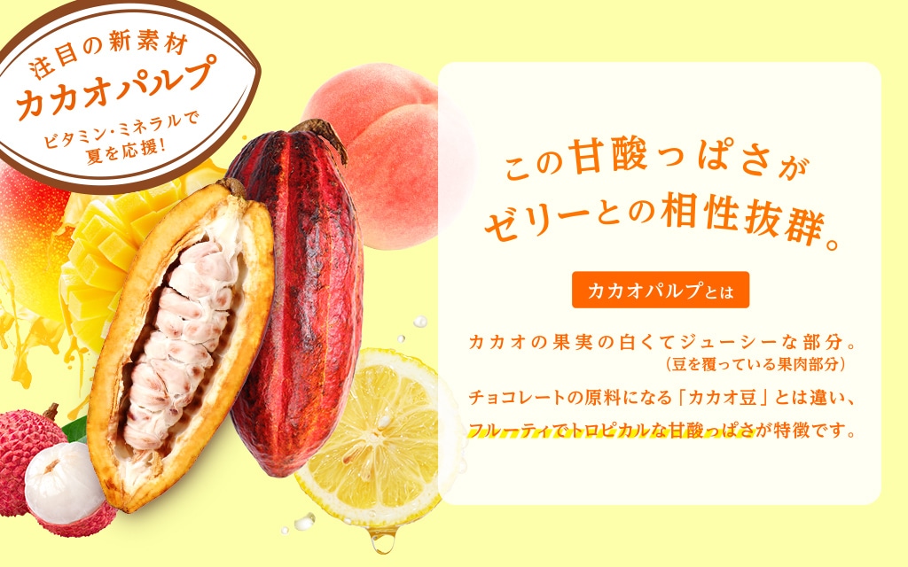 注目の新素材『カカオパルプ』のフルーツゼリー